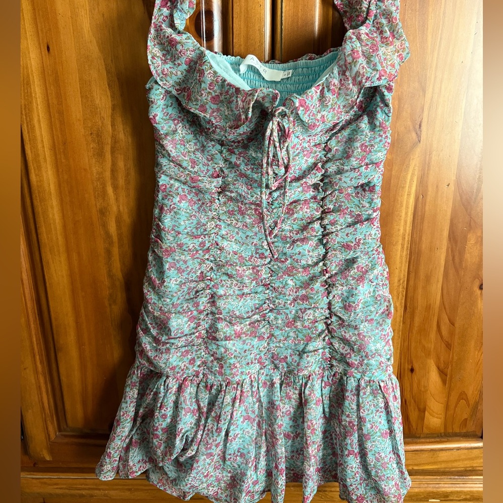 Astr The Label Tiny Floral Print Lined Crepe Dress - Picture 2 of 3